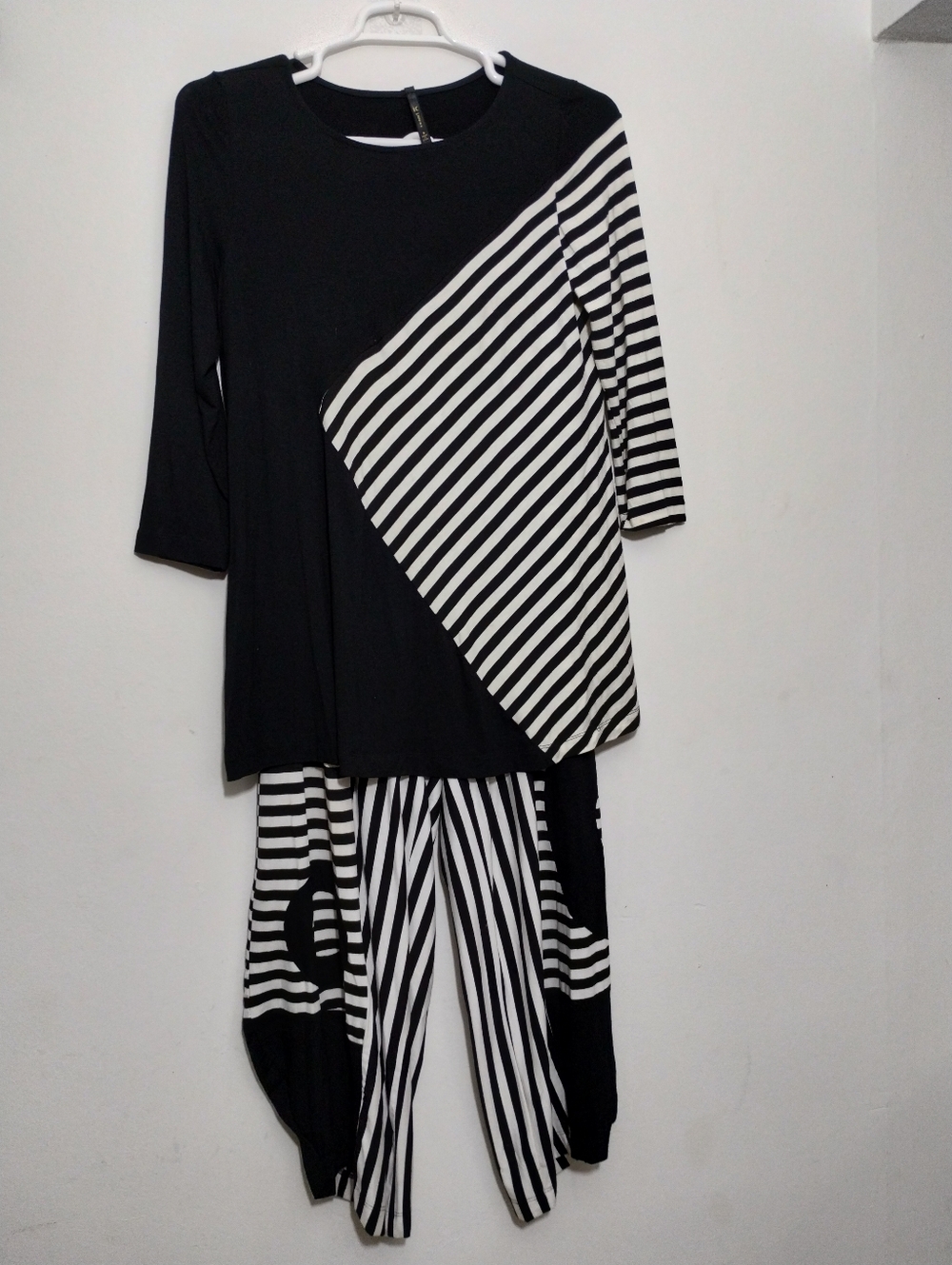 IC By Connie K 2PC Set Women's S Pants Top Stripes Lagenlook Boho Comfy Soft